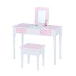 Fantasy Fields By Teamson Kids 'Kate' Play Dressing Table/Vanity with Storage Pink/White TD-13295A