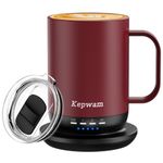 Kepwam Temperature Control Smart Mug, 16oz Self Heating Coffee Mug with Extra long Battery Life Hot up to 149℉ - Touch & App Controlled Heated Coffee Mug, Excellent Gift for Men Women