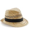COOZO Mens Straw Summer Trilby - Natural - L-XL