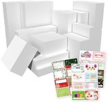 12 Packs White Gift Boxes with Lids for Presents, Extra Large Gift Box Bulk with All-Occasions Stickers for T-shirt, Robe, Sweater Assorted Size Boxes for Christmas, Birthday - Cajas Para Regalos