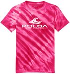 Koloa Vintage Wave LogoTiger Stripe Tie-Dye T-Shirt-Pink/w-S