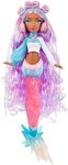 Mermaze Mermaidz Winter Waves - Harmonique - Mermaid Doll, Fin with Colour Changing, Tail with Glitter Filling and Accessories - for Children and Collectors from 4 Years