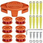 Eyoloty WA0010 Replacement Trimmer Line Blades Compatible with Worx WA0004 WG154 WG163 WG160 WG180 WG175 WG155 WG151 String Trimmers,Polycarbonate Head Blade with Replacement Parts(6 Spool & 8 Blade)