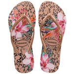 Havaianas Women's Slim Animal Floral Flip Flop Sandal, Crocus Rose, 6