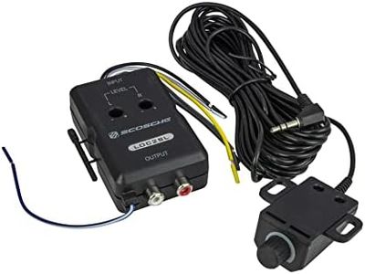 Scosche LOC2SL Line Output Converter with Remote Control Knob - 2CH High/Low RCA Converter Car Audio - Ideal for Subwoofer Amp - Line Level Converter for Car Stereo - Easy Installation - Quality Sound