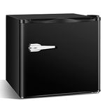 Antarctic Star Compact Chest Upright Freezer Single Door Reversible Stainless Steel Door, Compact Adjustable Removable Shelves for Home Office, 1.2 cu.black……