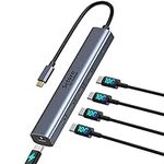 10Gbps USB C Hub, Selore 5 in 1 USB C Splitter with 4 USB 3.1+100W Power Delivery, USB C to USB C Hub Multiport Adapter, USB C Hub for MacBook Pro/Air, iPad, Dell, HP, Samsung(Not Support Monitor)