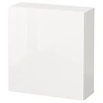 IKEA BESTÅ Wall-Mounted Cabinet Combination, 60x22x64 cm, White/Selsviken high-Gloss/White