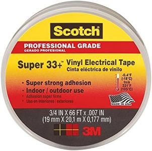 3M Scotch Super 33+ Vinyl Electrical Tape, .75-Inch by 66-Feet, 3-PACK