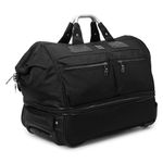 SWISS MILITARY Double Decker Duffle Trolley Cum Overnighter Travel Bag, 55L Capacity, 100% Polyester, Durable Design with Quick-Access Pockets, Organizer, Hardback Compartment & Smooth Mobility
