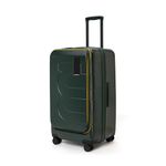 MOKOBARA The Em Access Check-in Trunk Luggage | Green Expandable Polycarbonate 8 Wheel Trolly Hardsided Suitcase with Built in TSA Lock Travel Suitcase (Green Energy Sunray)