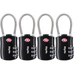 TSA Luggage Locks, [Newest Version][4 Packs]Diyife 3-Digit Security Padlock, Combination Padlocks, Code Lock for Travel Suitcases Luggage Bag Case etc.(Black)