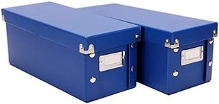 Snap-N-Store CD Storage Box - Pack of 1/2 - Durable Disc Holder with Lid to Store for Discs (2 Pack - Classic, Classic Blue)