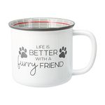 Pavilion - Life is Better with A Furry Friend - 17 oz Coffee Mug Tea Cup Kitten Puppy Feline K-9 Cat Dog Lover Gift Rescue Pet Mom Dad Present