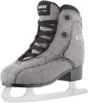 Roces BRITS Women's Ice Skates - Black/White/Silver Check, 5 UK