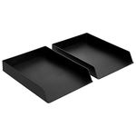 Amazon Basics Plastic Organizer - Letter Tray, Black, 2-Pack