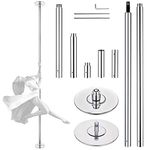 AW 10.8 FT 45mm Dance Pole Kit Static Spinning Strip Pole with Extensions for Home Gym Party Club Exercise Fitness Silver, Max Load 1102 Lbs