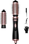 OKWRAP Rotating Hair Dryer Brush, 3-in-1 Hair Dryer Brush, 360° Rotating Hot Air Brush, Hot Air Brush Set with 2 Brushes,Rotating Hair Styler Ionic Blow Volumizer, for Dry Hair,Curl Hair