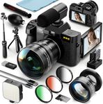 8K 64MP Digital Cameras for Photography,16X Zoom,3 Color Filters，Black