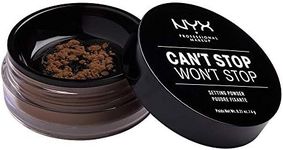NYX Professional Makeup Can't Stop Won't Stop Setting Powder, Loose Format, Matte Finish, Oil Absorbing, Vegan Formula, Shade: Deep