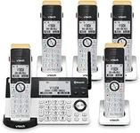 VTech IS8151-5 Super Long Range 5 Handset DECT 6.0 Cordless Phone for Home with Answering Machine, 2300 ft Range, Call Blocking, Bluetooth, Headset Jack, Power Backup, Intercom, Expandable to 12 HS