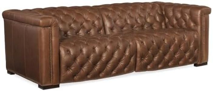 Hooker Furnishings Savion 89" Sofa in Full-Grain Leather for the Living Room in Heritage-Craft Construction