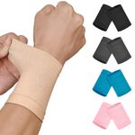 KEKING® Compression Wrist Sleeves for Women Men, 1 Pair, Premium Wrist Support Bands for Carpal Tunnel, Improve Circulation & Recovery, Tendonitis, Tennis, Sports - Wrist Brace Wrist Wraps, Beige S