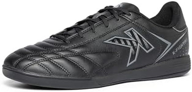 KELME Turf Soccer Shoes Men Indoor Soccer Cleats for Womens Trainer Futsal Football Cleats Sneakers for Youth All Black, 10