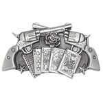 Longcreek Pistol Belt Buckle for Men, Playing Cards Belt Buckle, Double Pistol Poker Belt Buckle, Flower Rose Star Belt Buckle, Western Cowboy Belt Buckle, Punk Rock Belt Buckle Gifts