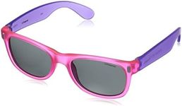 Polaroid Kids' P0115 Rectangular Sunglasses, Purple (Violet Pink Fluo/Grey Polarized), 46