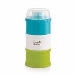 BEEBABY Store and Feed Stackable Milk Powder Container. 3 Layer Multi-Storage, Multi-Functional Food and Milk Dispenser. 100% Bpa Free, Travel Friendly. (0 Months+, Blue), Count 1