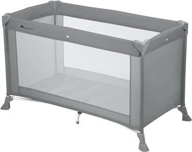 Bebeconfort Soft Dreams, Baby Travel Cot Bed, 0 - 3 Years (0 - 15 kg), Lightweight Baby Travel Bed, Wood Fibre & Foam Mattress (60 x 120 cm), Carrying Bag, Compact Umbrella Fold, Full Gray