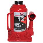 AFF Heavy Duty 12 Ton Bottle Jack, Short Body, Manual, Machine Hardened Steel Saddles, Centered Pumps and Rams, 3514