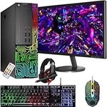 Dell OptiPlex Desktop RGB Computer PC, Intel Core i7 Quad-Core Processor, 16GB RAM, 512GB SSD, 24 Inch HDMI Monitor, RGB Keyboard Mouse and Headset, WiFi, Windows 10 Pro (Renewed)