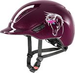 uvex kidoxx Kids Lightweight Riding Helmet Individual Adjustment Optimal Ventilation Flower Burgundy Shiny 3XS-XS