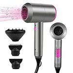 HappyGoo Hair Dryer 2000W Professional Ionic Hairdryer with 2 Speed 3 Heat Setting, Cool Shot Button, 1 Diffuser & 2 Concentrator for Women Man