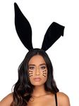 Leg Avenue Women's Bendable Velvet Bunny Ears Costume Accessories, Black, One Size(UK 6-12)