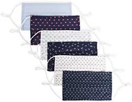 Perry Ellis Standard Reusable Pleated Woven Fabric Face Masks (Pack of 6, Assorted Prints and Colors), Assorted - Pleated, One Size