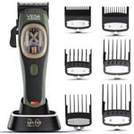 VEGA PROFESSIONAL Vector 2.0 Cordless Hair Clipper with Smart Torque Control Technology| DLC Stainless Steel Faper Blades| 150 Min Runtime| Trimmer/Clipper for Hair Cutting| 6 Magnetic Combs (VPPHC-12)