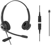 DailyHeadset RJ9 Corded Office Phone Noise Canceling Headset for Duo for MITEL Nortel Polycom Shoretel Black