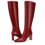 Sam Edelman Women's Sylvia Knee High Boot, Cabernet Red Wide Calf, 7