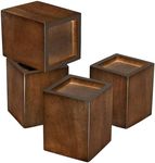 Sopicoz 3 inch Furniture Risers Square Bed Risers Set of 4, Heavy Duty Wood Bed Lifters Bed Frame Risers Blocks for Sofa, Chair, Cabinet, Table