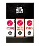 THE CHEEKY INDIAN - Assorted Sauces Gift Pack, Tang 'n' Cheek 225g, Tamarind Ketchup 270g & Peri Tickle 225g, Flavourful Indian Style Sauces, Made in UK, Ideal For Dips, Curries, Chutneys, Marinades