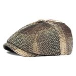 Mens Classic Newsboy Flat Cap Gatsby Ivy Cabbie Hat, B-coffee, One Size