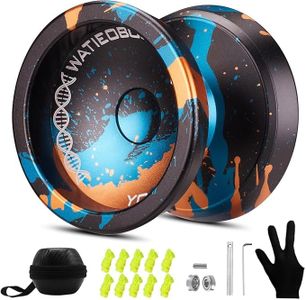 WATIEOBOO Yoyo Professional Responsive Yoyo Bearing for Kids 8-12 Beginner Unresponsive Yoyo Bearing for Fingerspin Yoyos Tricks with Yoyo Accessories -Black Blue Gold
