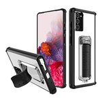 Scooch Wingman Kickstand Case for The Samsung Galaxy Note 20 5G Case [10 ft Drop Protection] [Two-Way Stand] Shockproof Protective Cover with Metal Badge for Magnetic Car Mount (Tuxedo Clear)