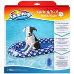 SwimWays 6058712 Spin Master Paddle Paws Spring Raft, Portable Inflatable Dog Pool Floats with Carrying Case, Small (0-65 lbs), Blue, 1