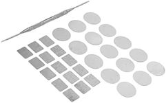 Empty Round Makeup Palette, Makeup Palette Sticker Kit Magnetic 15 Pieces Round 15 Pieces Square Makeup Depotting Tool Metal Adhesive for Eyeshadow Palette Set