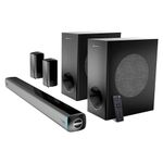 ZEBRONICS Juke bar 9550 pro 5.2 Soundbar (625 Watts), Dolby Audio, Dual Wireless Subwoofer & Satellite, BT v5.3, HDMI ARC, Optical, Powerful Bass, RGB LED Lights, Wall Mountable, Silver
