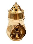 Wall1ders Brass Camphor Aroma Incense Burner Lamp Aroma Lamp Oil Burner Oil Diffuser with Diya (8.5cm x 8.5cm x 16cm)